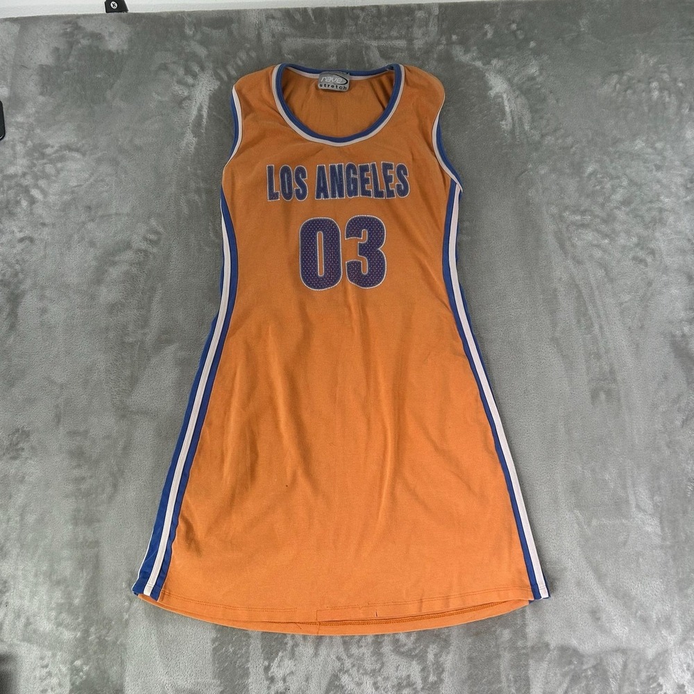 Rave Tank Dress Juniors Small Orange Los Angeles 03 Basketball Jersey Sports